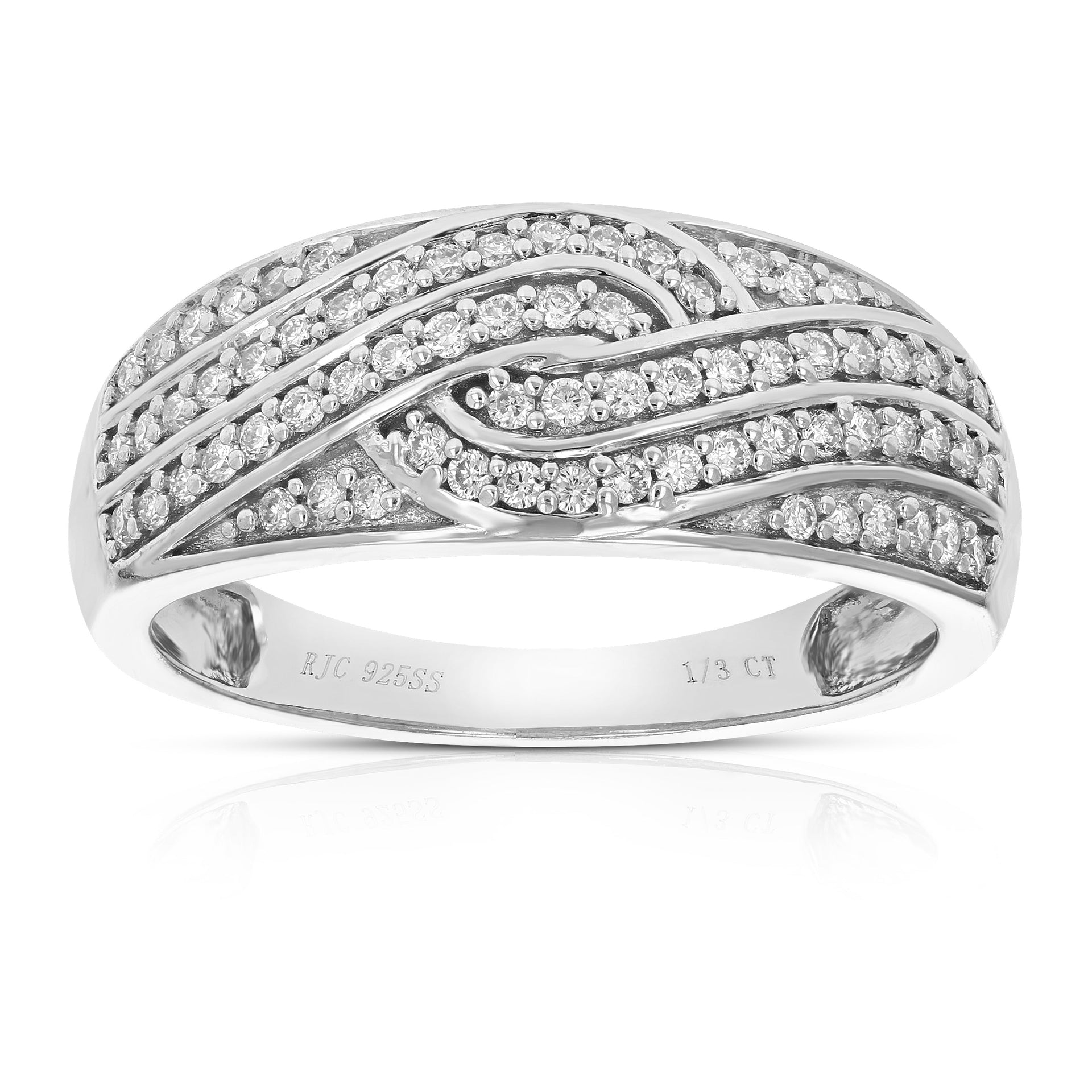 1/3 cttw Round Lab Grown Diamond Engagement Ring .925 Sterling Silver