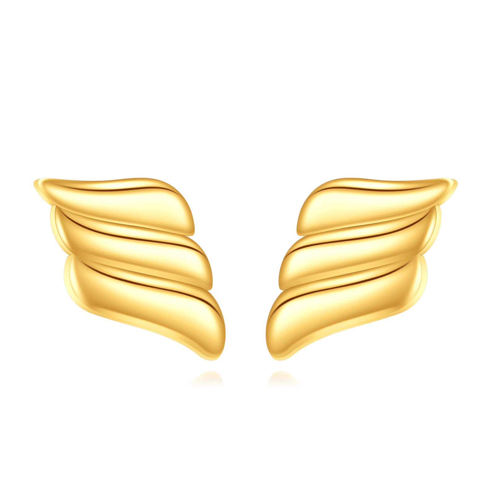 10K Gold Angel Wing Stud Earrings