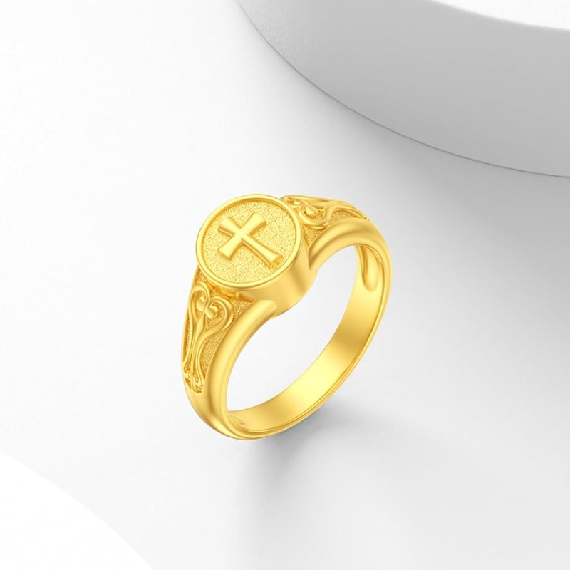 10K Gold Cross Ring