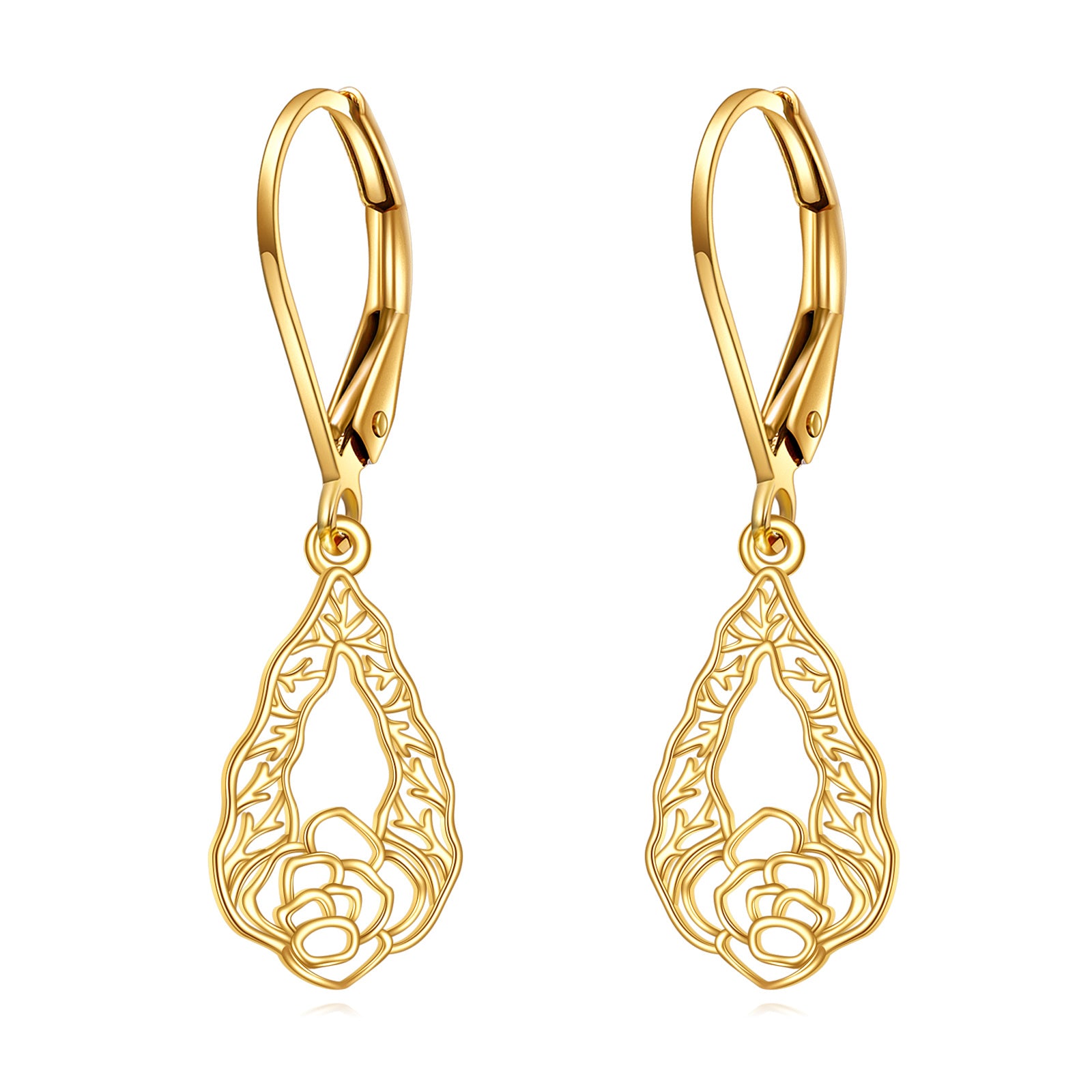10K Gold Daffodil Drop Earrings