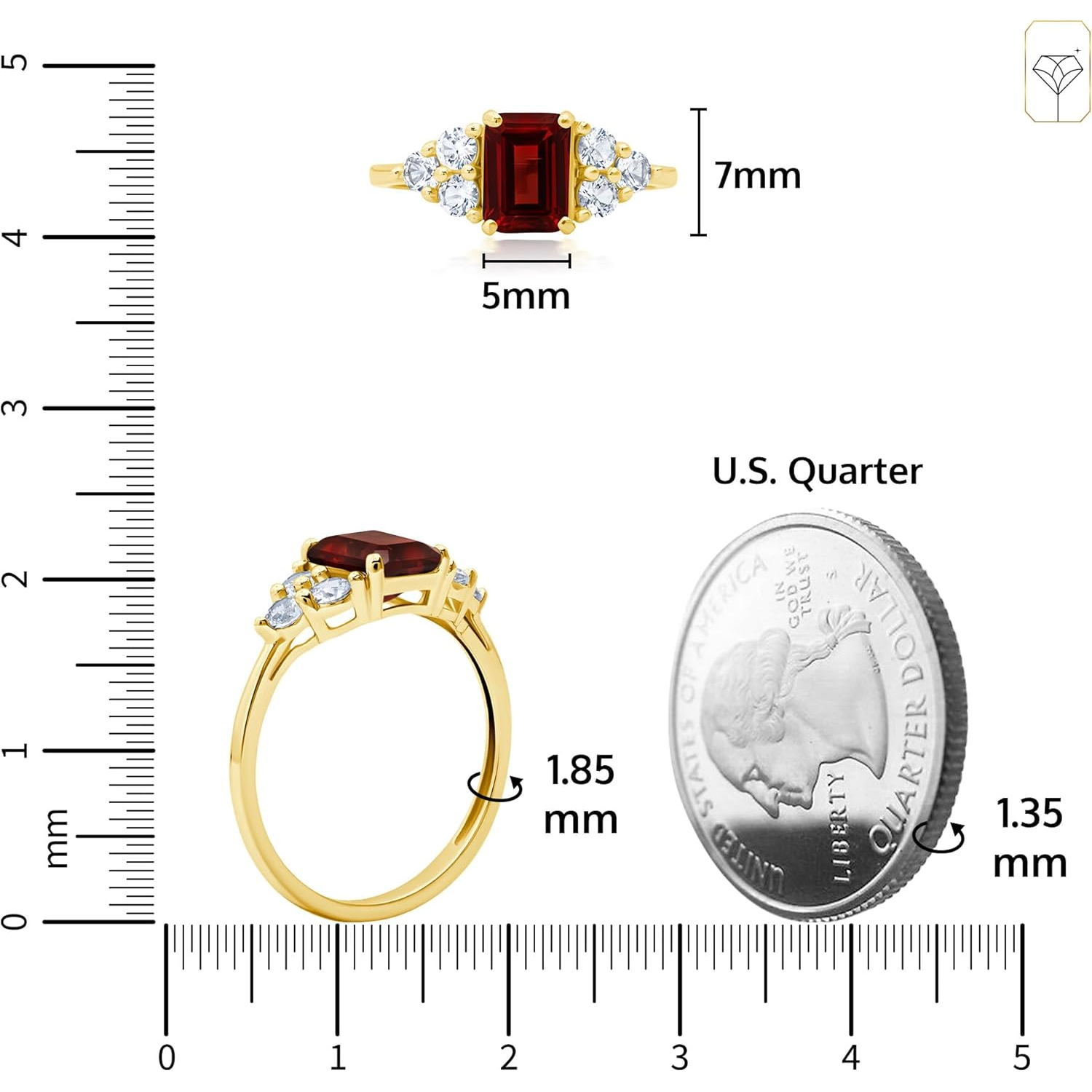 10K Gold Emerald Cut Custom Engagement Ring Birthstone Ring Anniversary Ring