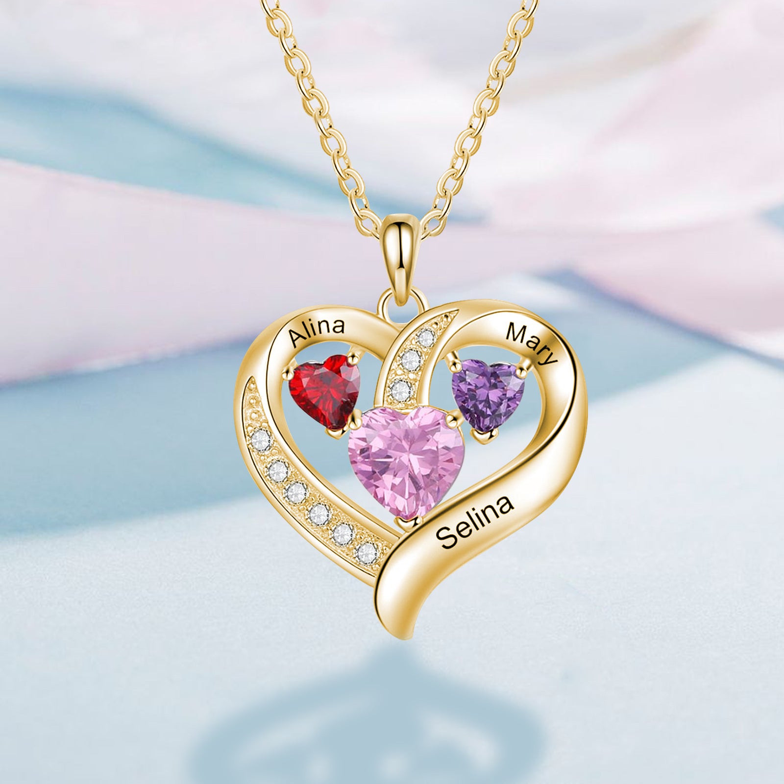 10K Gold Cubic Zirconia Heart Pendant Necklace