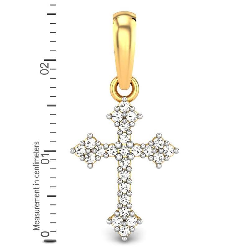 10K Gold Moissanite Cross Pendant Necklace