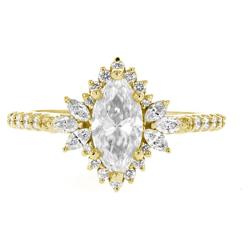 10K Gold Moissanite Engagement Ring