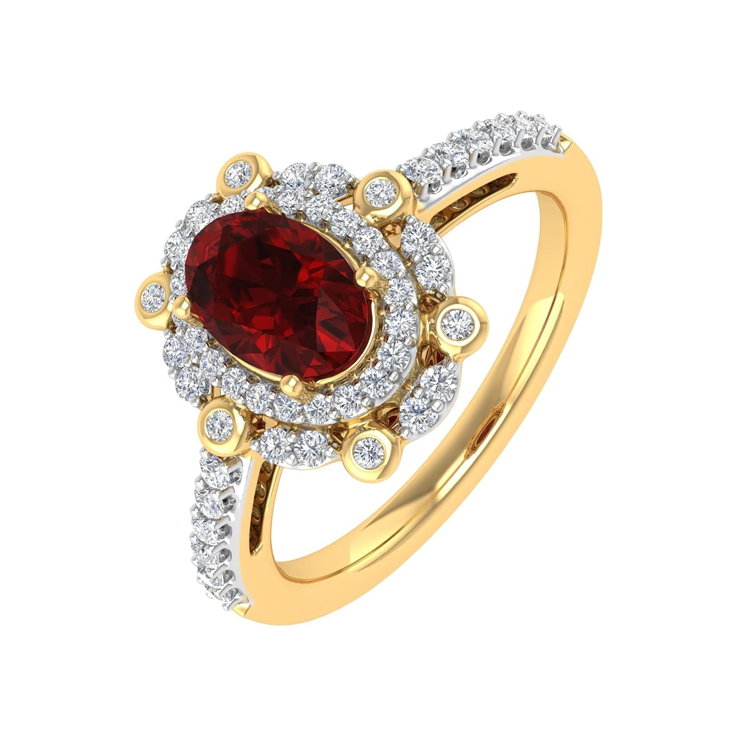 10K Gold Oval Cut Custom Engagement Ring Gemstone Anniversary Ring