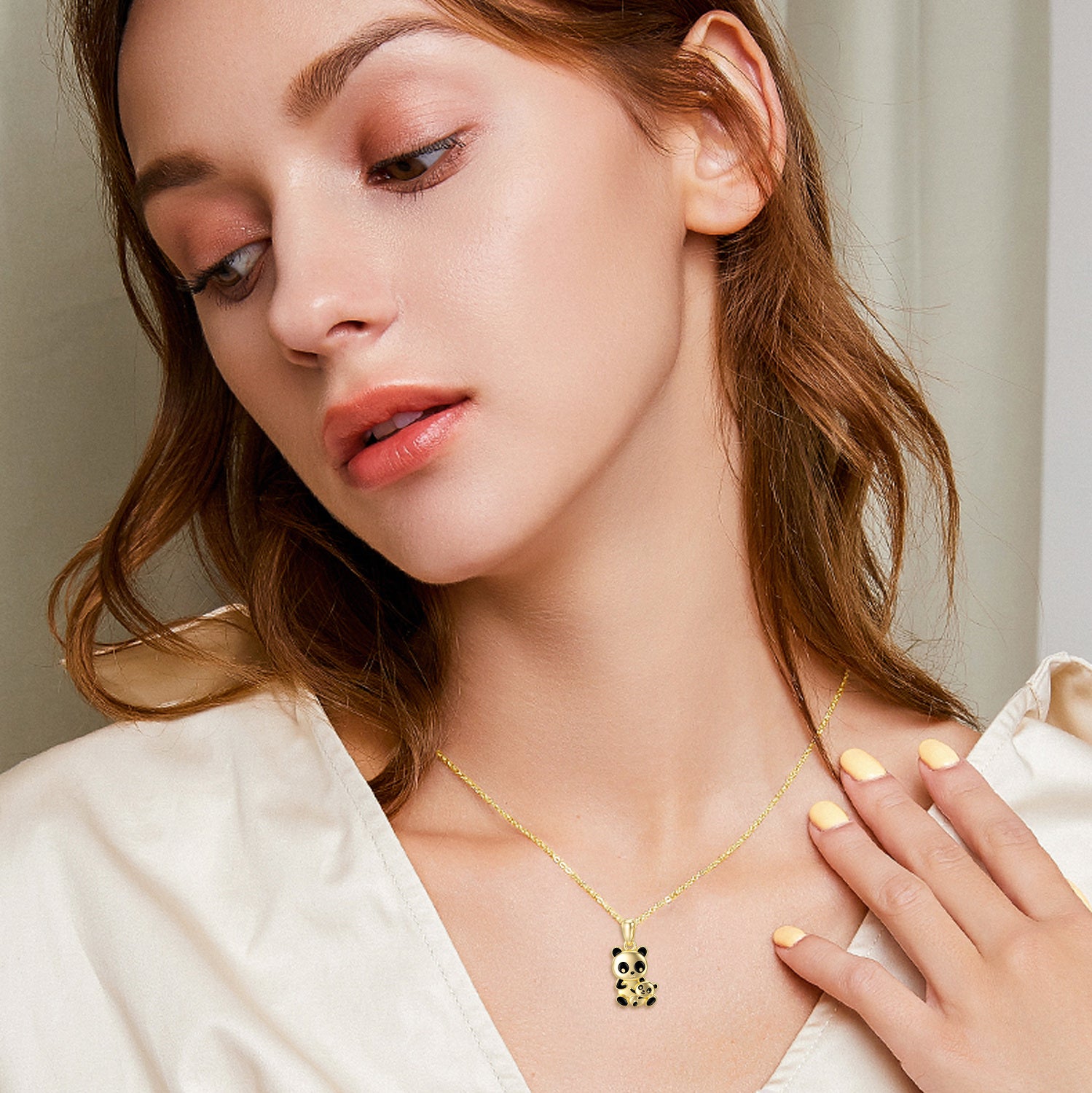10K Gold Panda Pendant Necklace