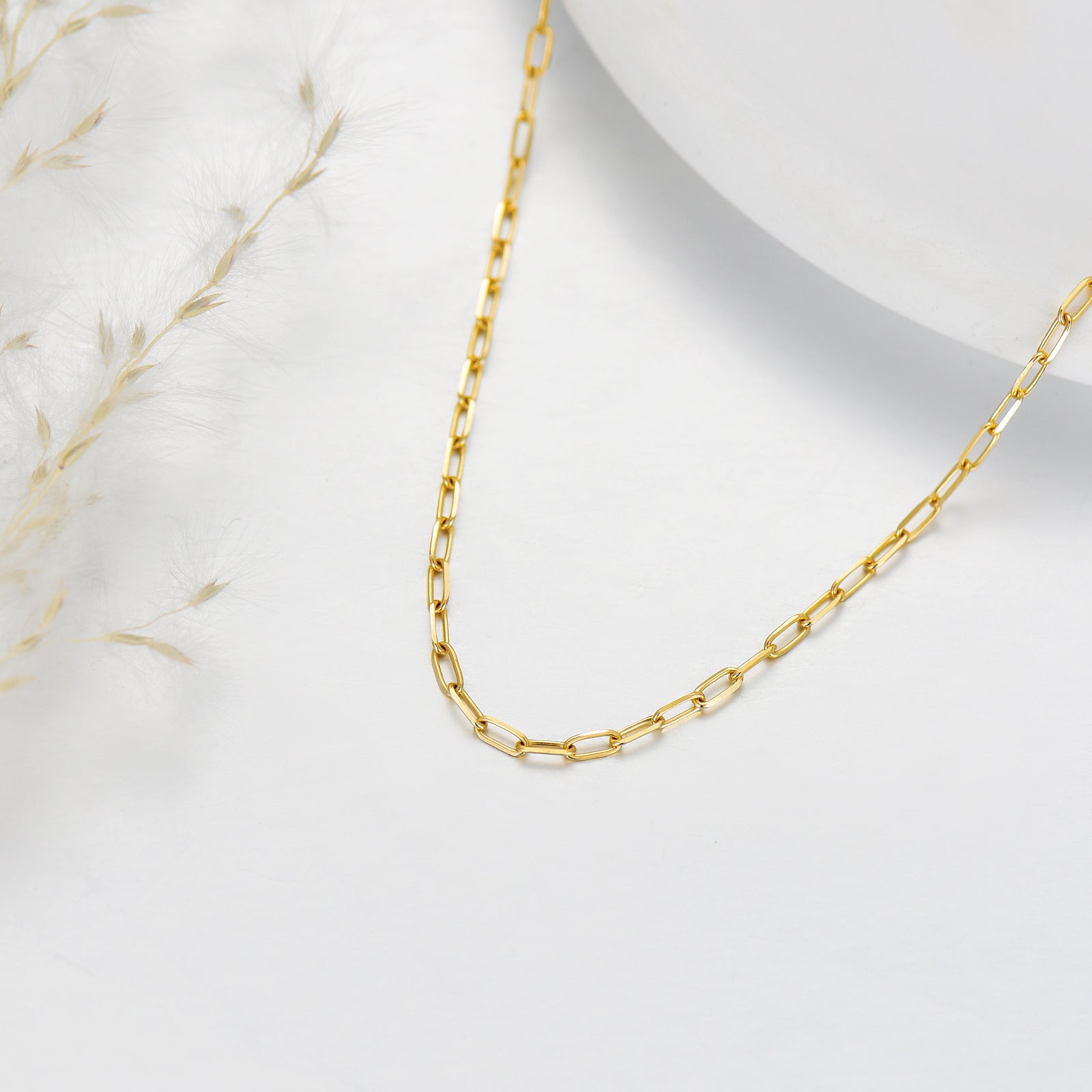 10K Gold Paperclip Chain Necklace