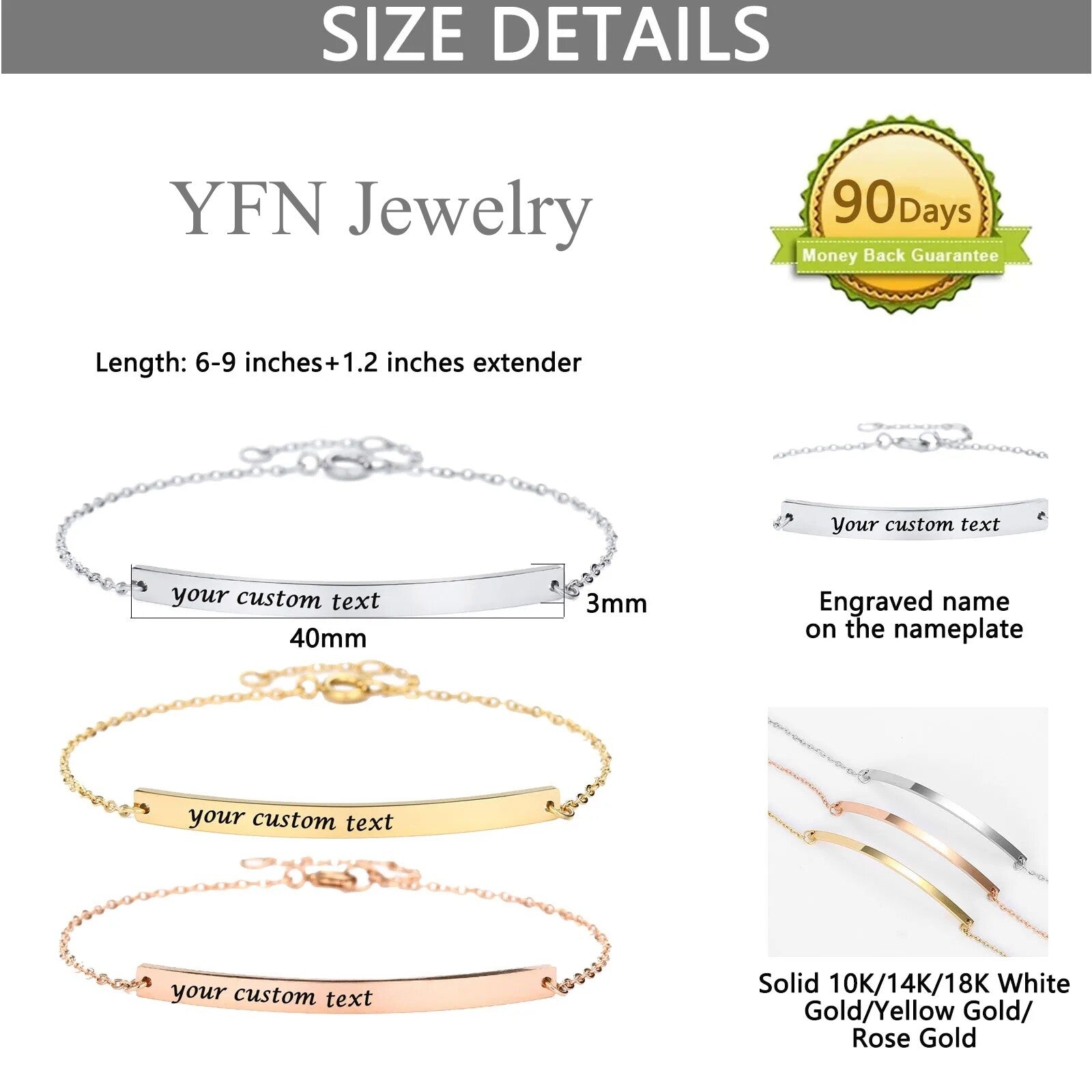 10K Gold Personalized Classic Name Identification Bracelet