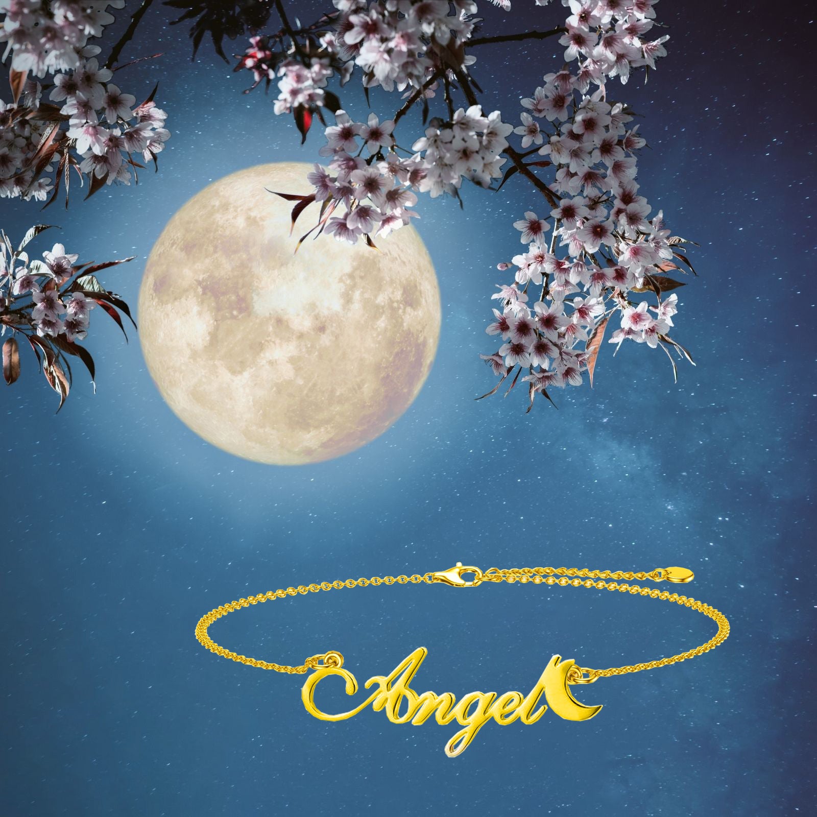 10K Gold Personalized Classic Name Charm Bracelet