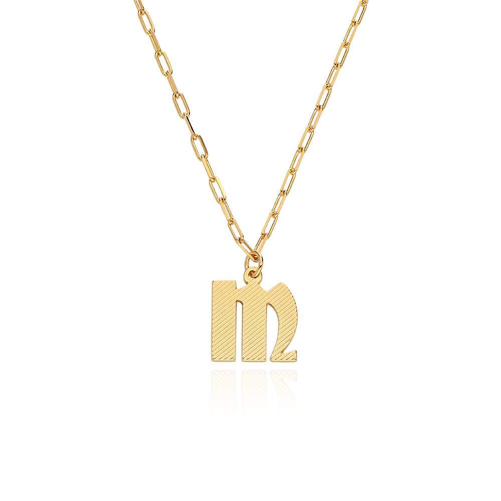 10K Gold Personalized Initial Letter Pendant Necklace