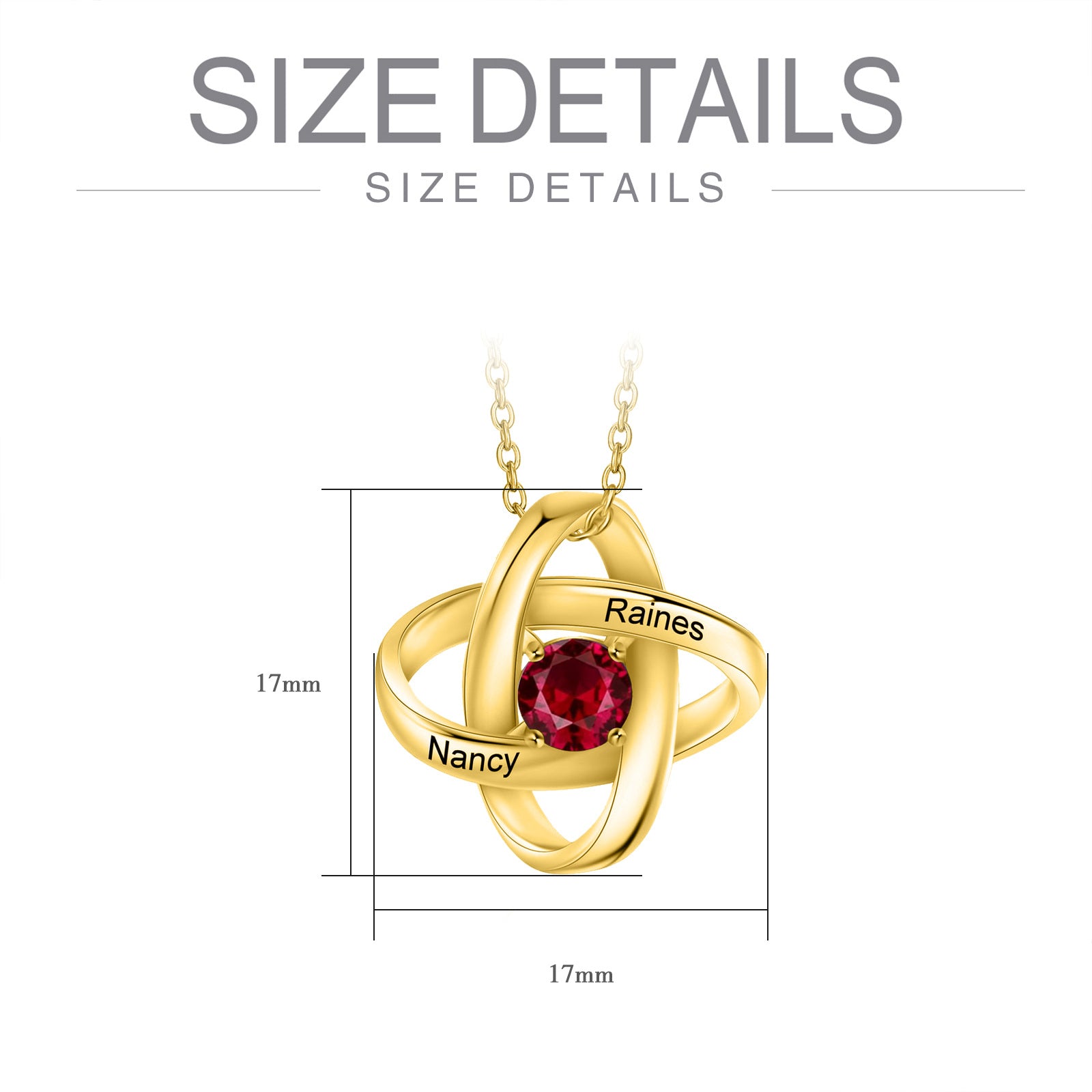 10K Gold Round Cubic Zirconia Celtic Knot Pendant Necklace