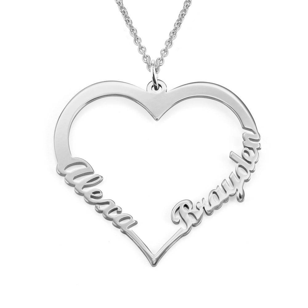 10k White Gold Heart Necklace