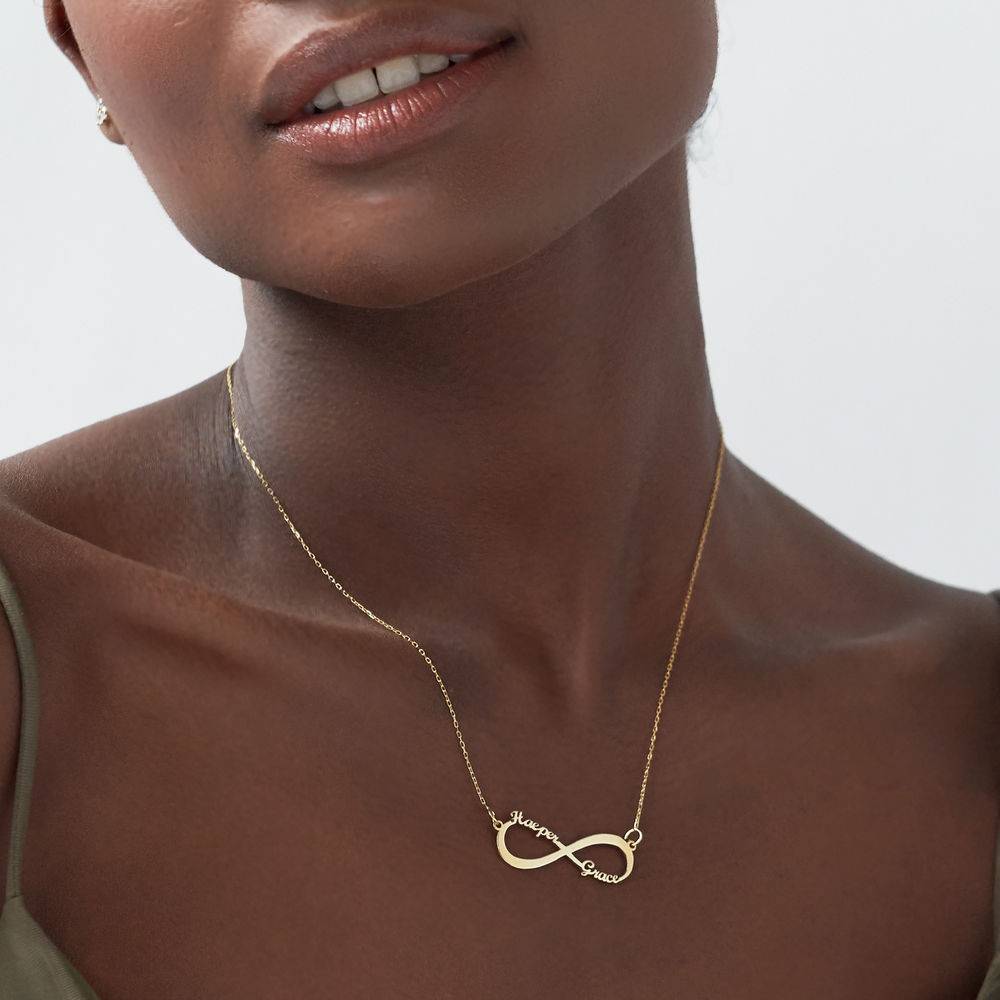 Best Gifts for New Moms - Personalized Infinity Name Necklace in 14K Yellow Gold - Mom Necklace Gold