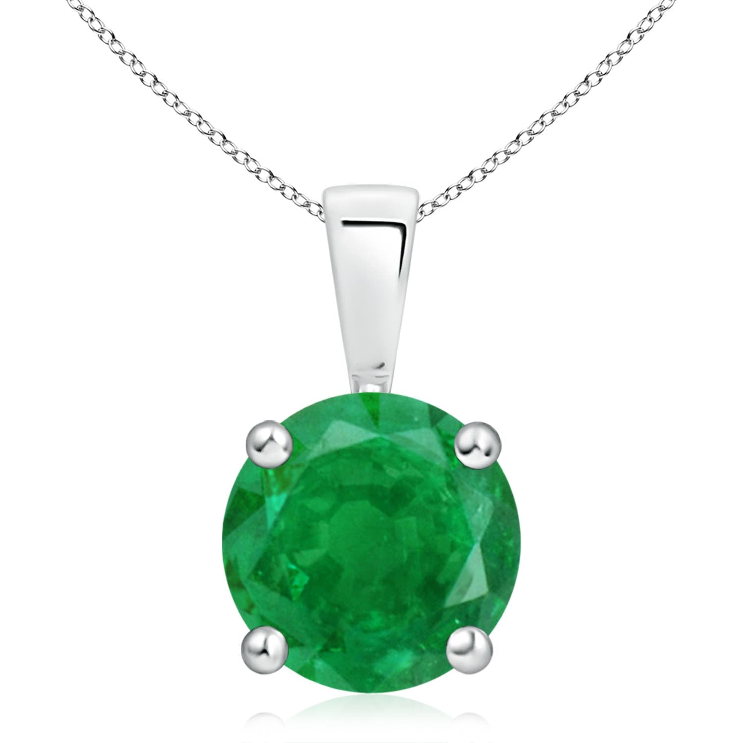 4.98 CTW Oval Emerald Solitaire Pendant with Diamond in Platinum