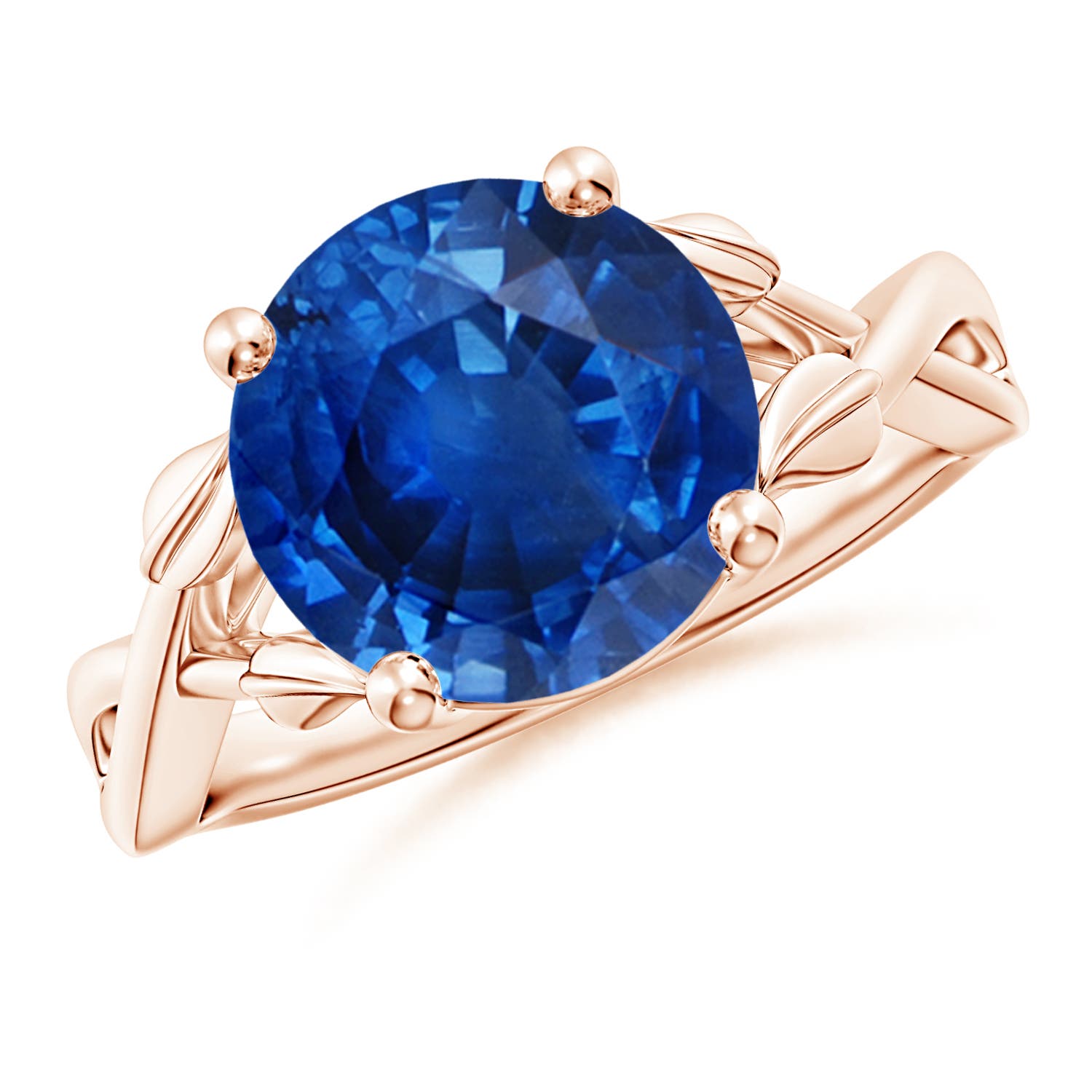 0.51 CTW Classic Floral Halo Round Fancy Intense Pink Diamond Engagement Ring with Accents in 14K Yellow Gold