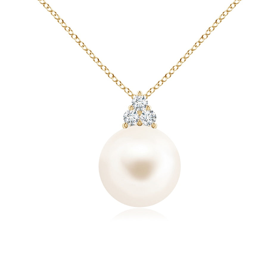 Freshwater Pearl and Trio Diamond Pendant