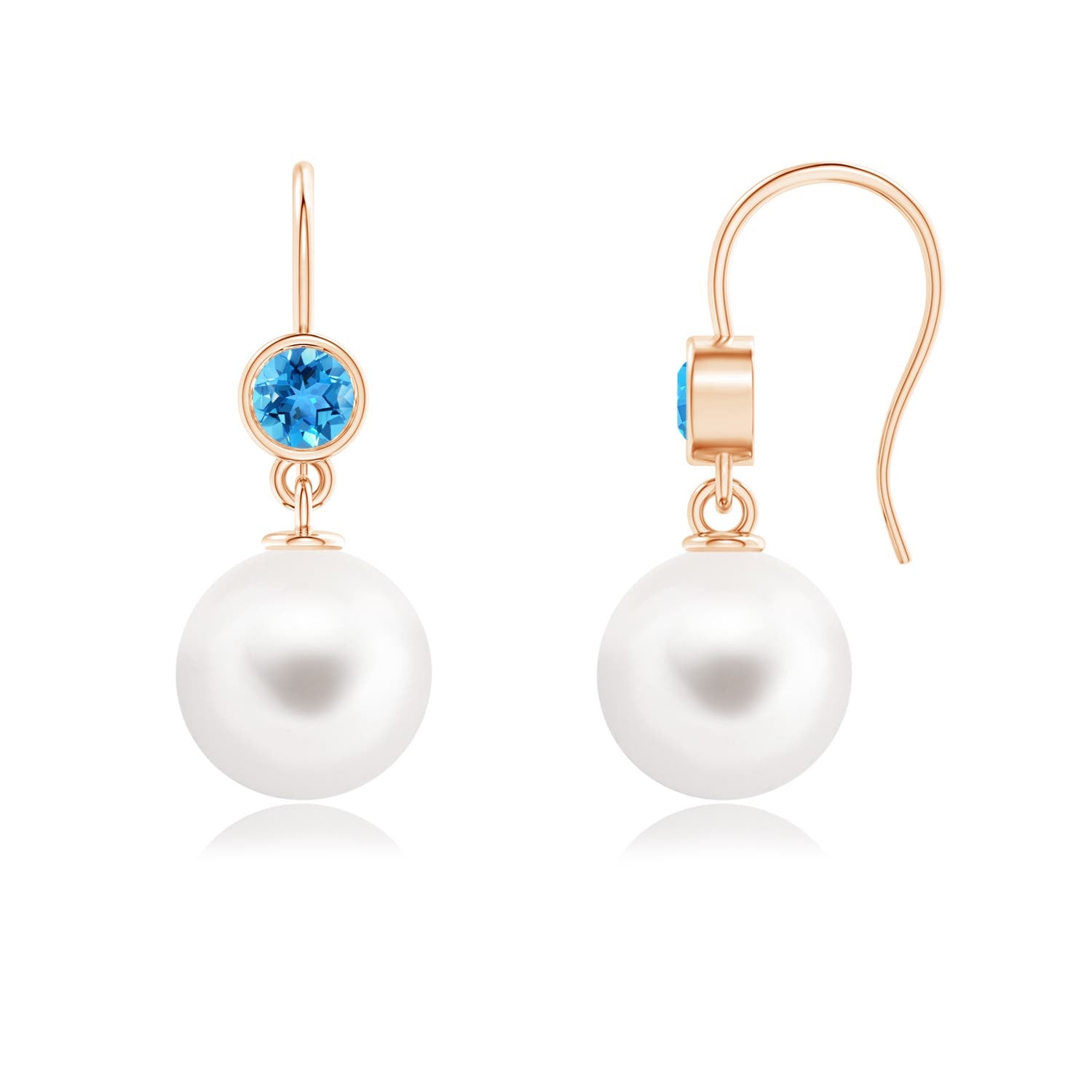 5 MM Freshwater Pearl Ear Wire Earrings in 18K Rose Gold