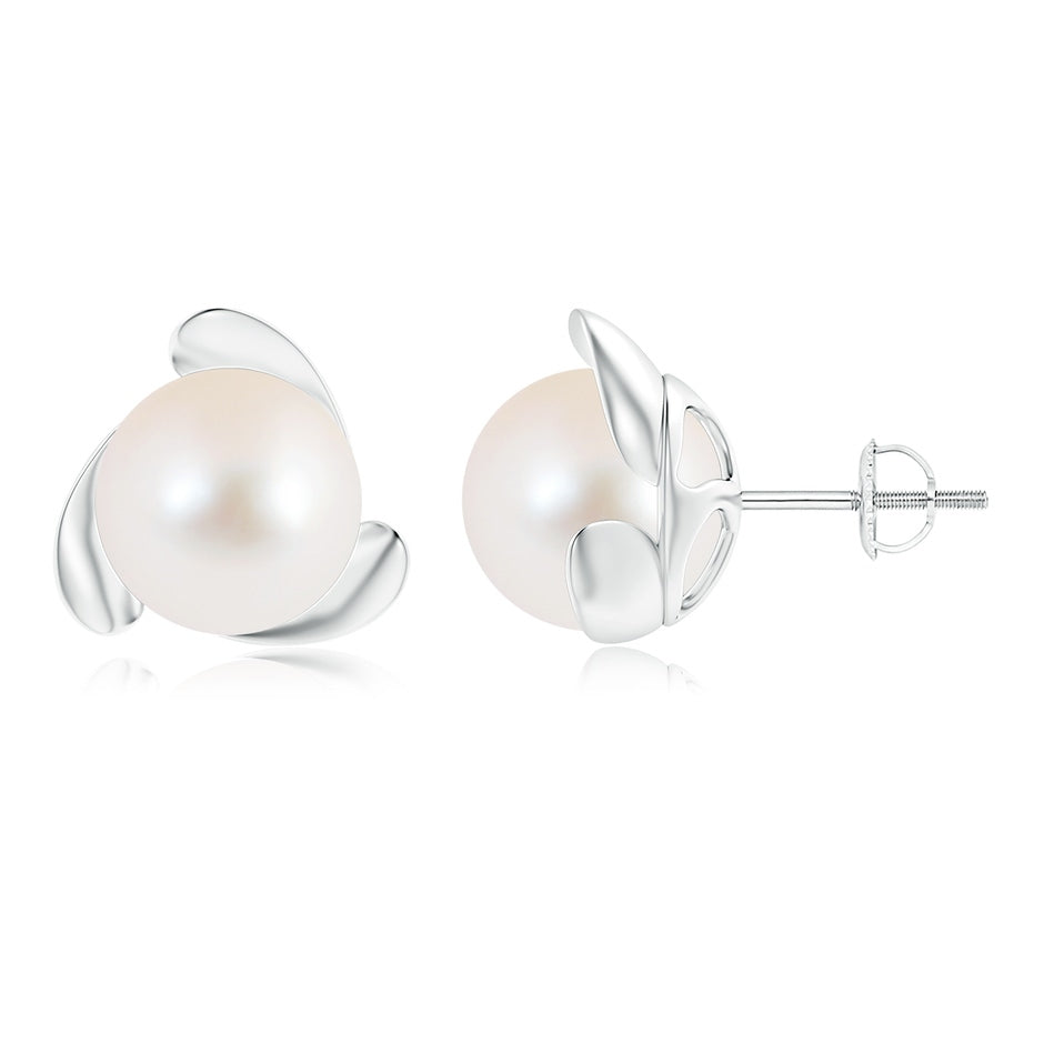Freshwater Pearl Flower Stud Earrings