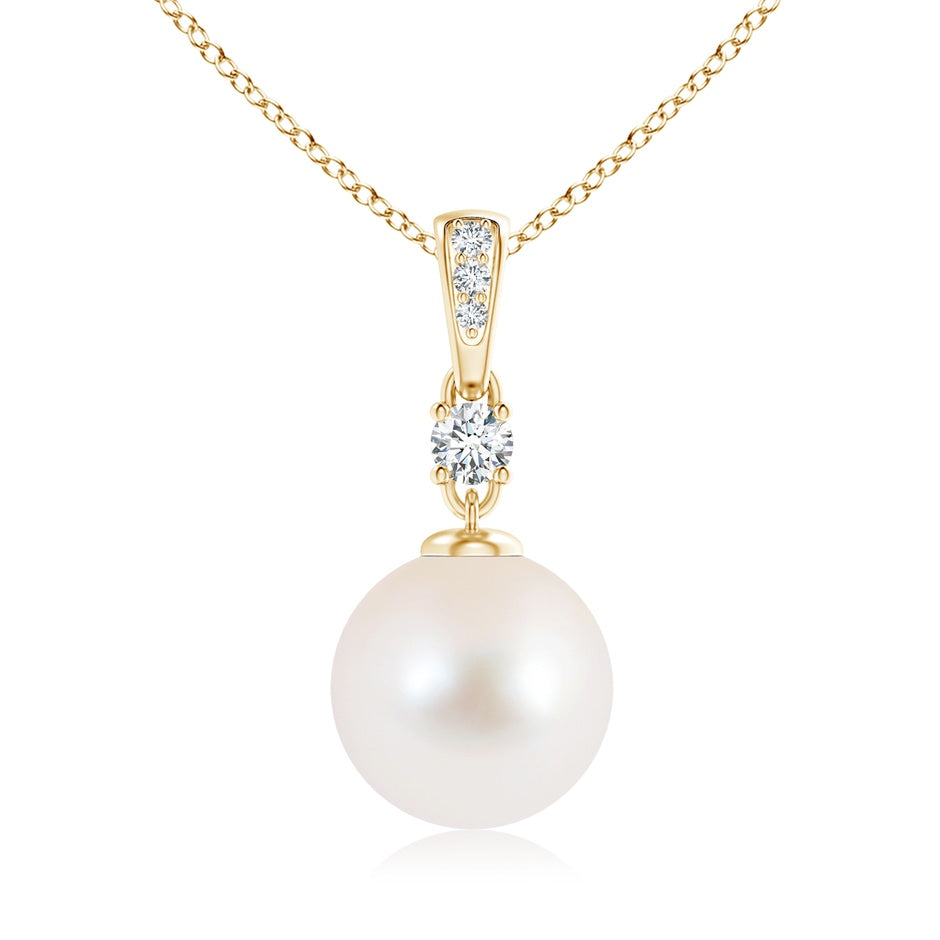 Freshwater Pearl Pendant Necklace with Diamonds