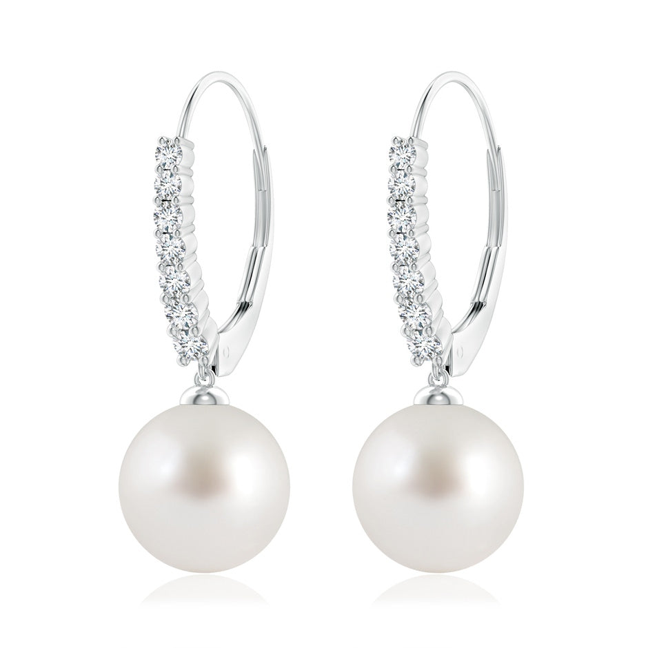 South Sea Pearl Tapered Leverback Earrings