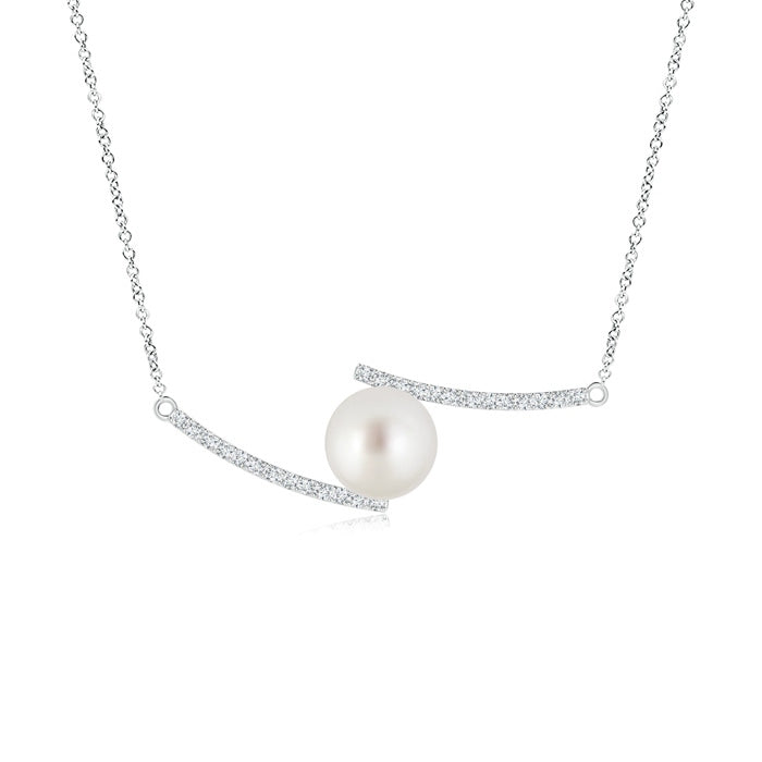 South Sea Pearl Bypass Pendant with Diamond Accents