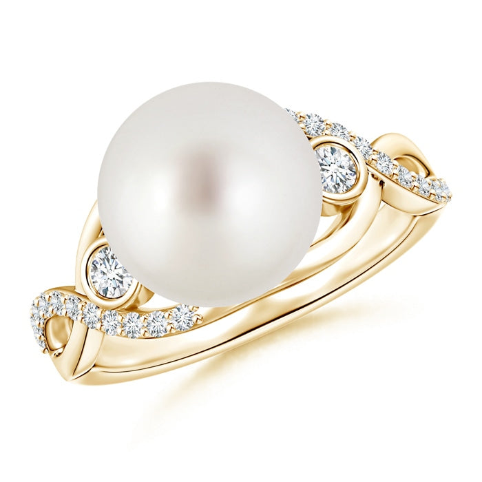 South Sea Pearl and Diamond Infinity Ring