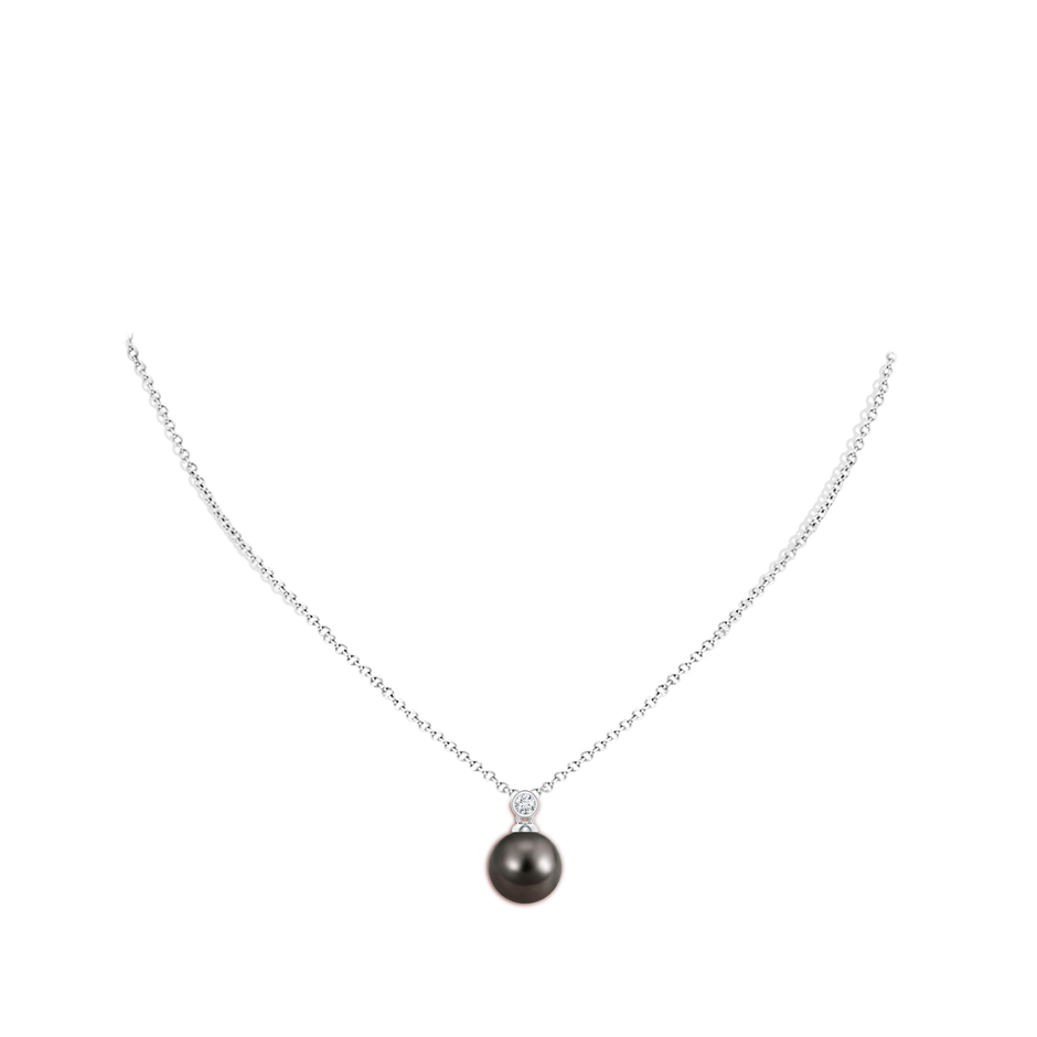 Tahitian Pearl Pendant with Bezel Diamond