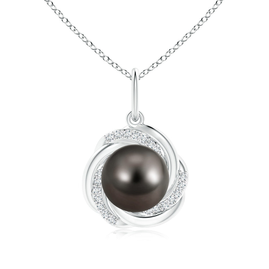 Tahitian Pearl Overlapping Halo Pendant