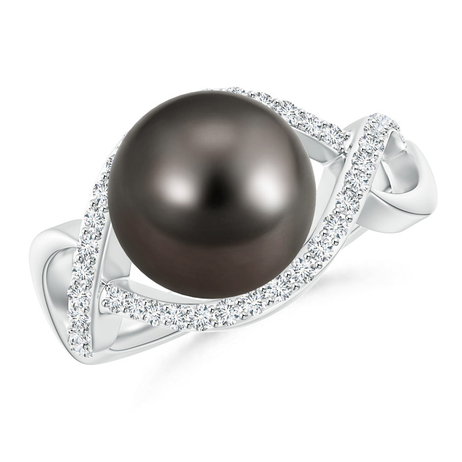Tahitian Pearl Infinity Ring with Diamonds