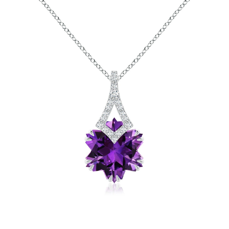 Snowflake-Cut Amethyst Kite-Shaped Bale Pendant