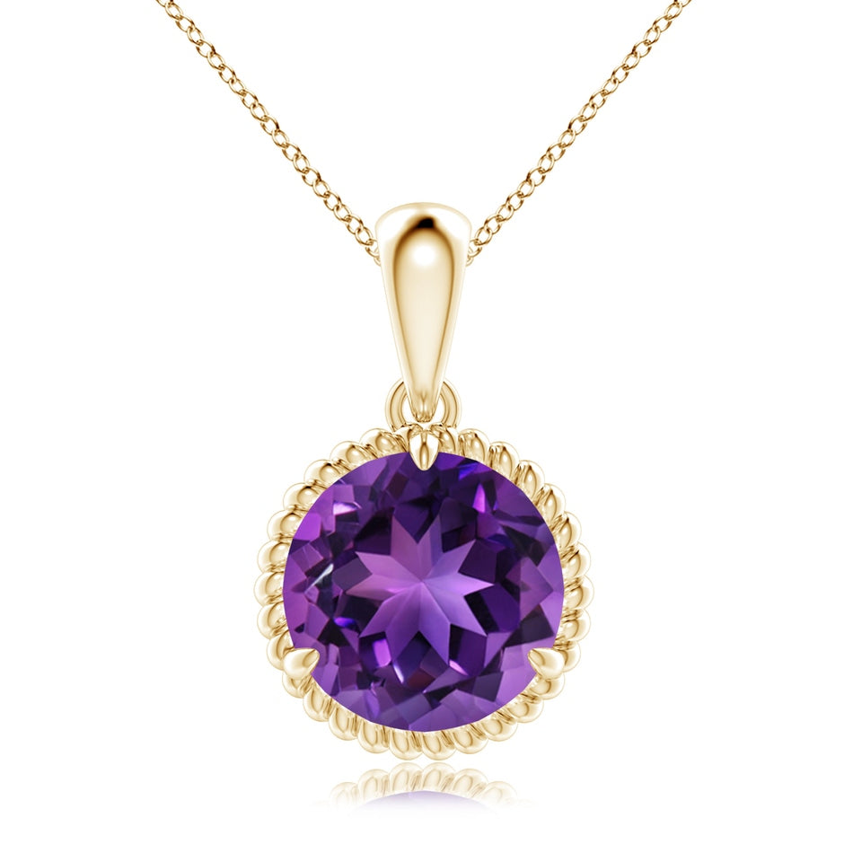Rope-Framed Claw-Set Amethyst Solitaire Pendant