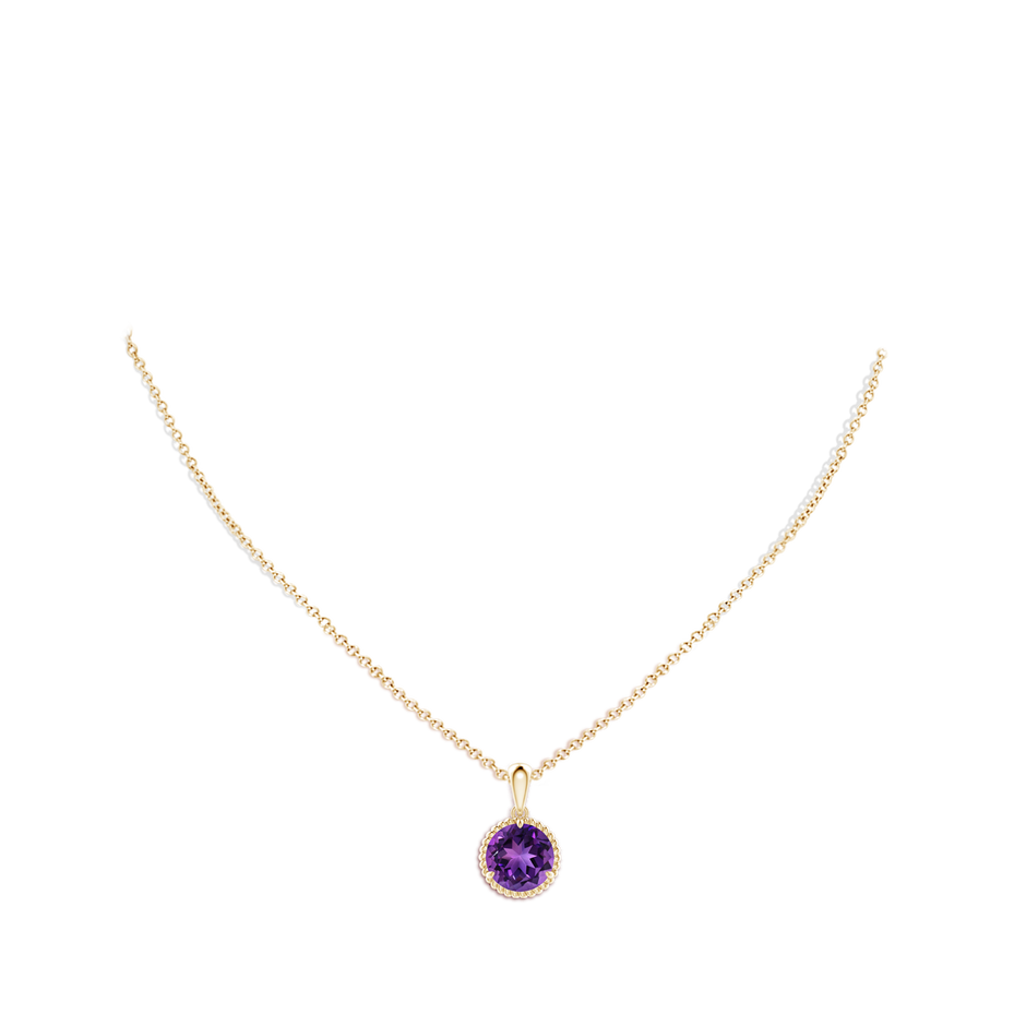 Rope-Framed Claw-Set Amethyst Solitaire Pendant