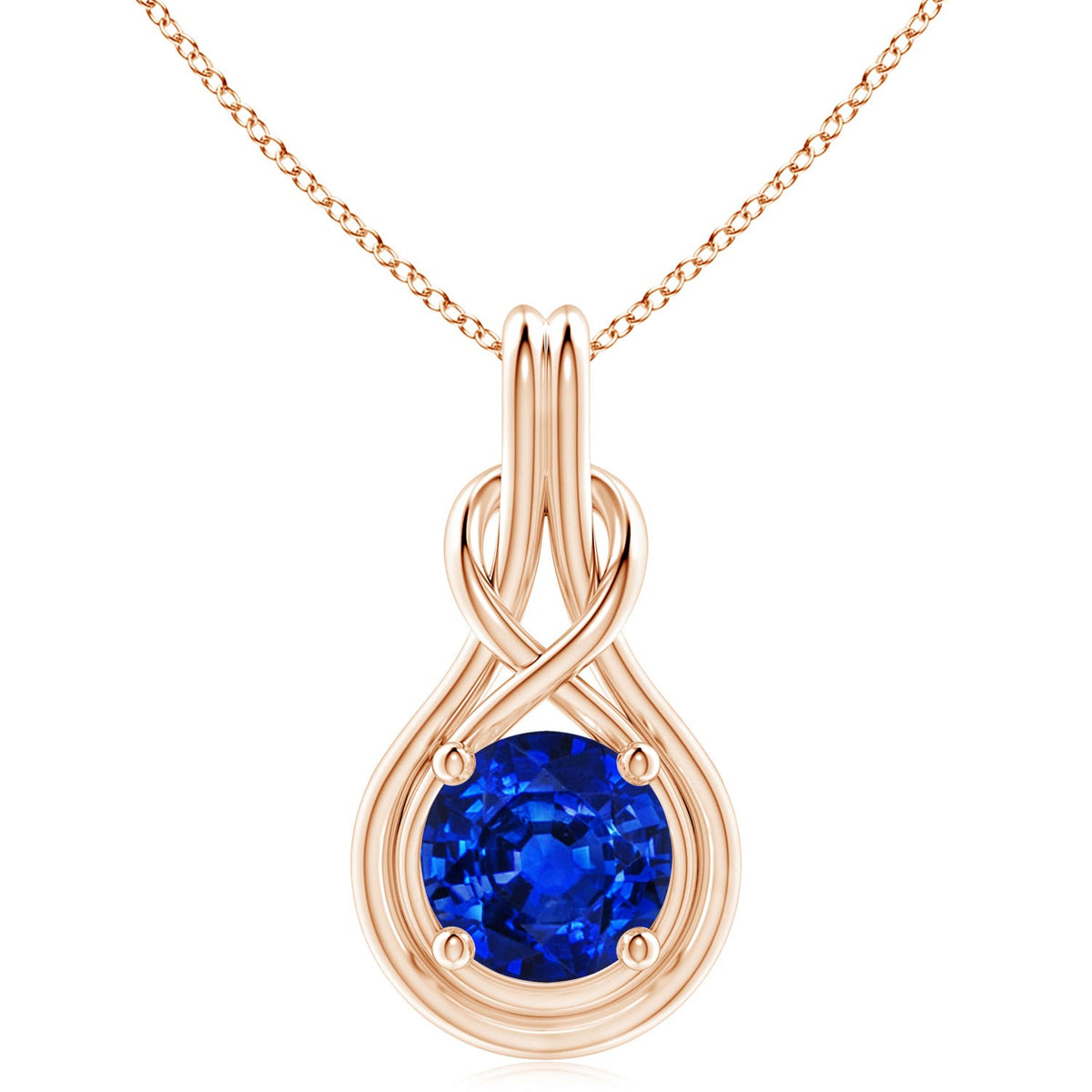 3.09 CTW Claw-Set Diamond Infinity Pendant with Diamond Accents in 14K Yellow Gold