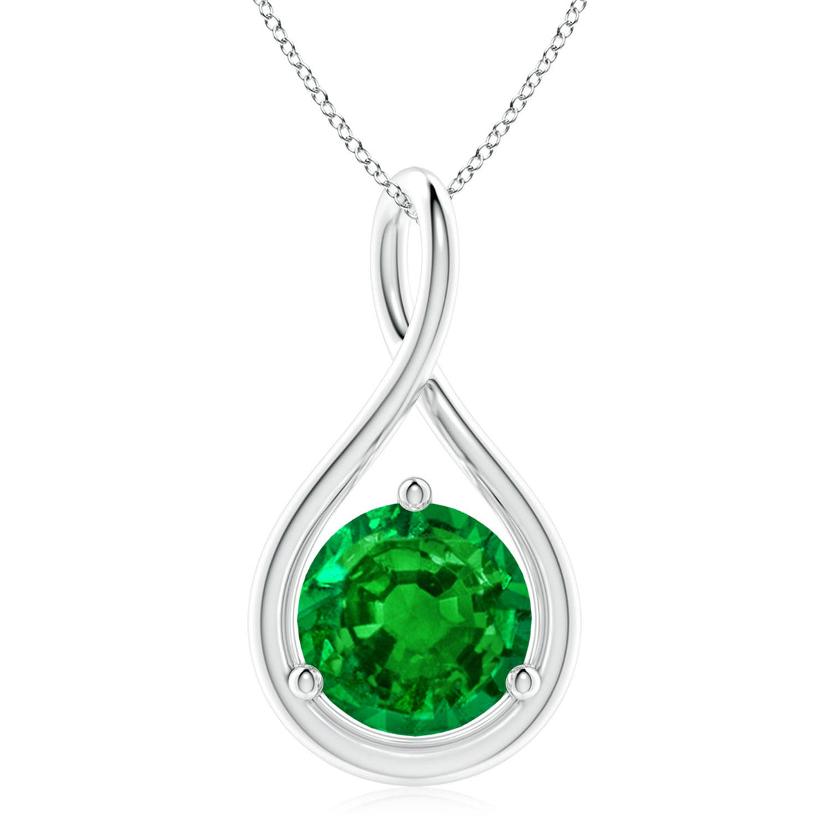 1.21 CTW Emerald-Cut Fancy Intense Yellow Diamond Pendant with Trio Accents in 18K Rose Gold