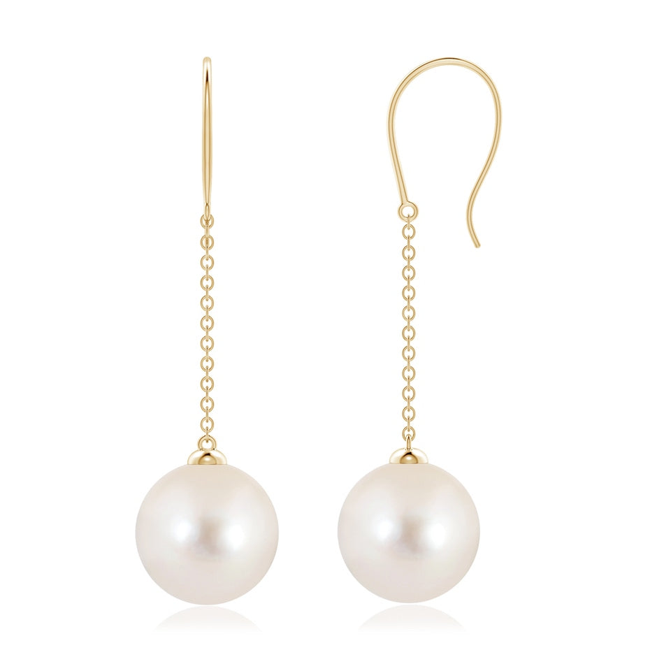 Dangling Solitaire Freshwater Pearl Earrings