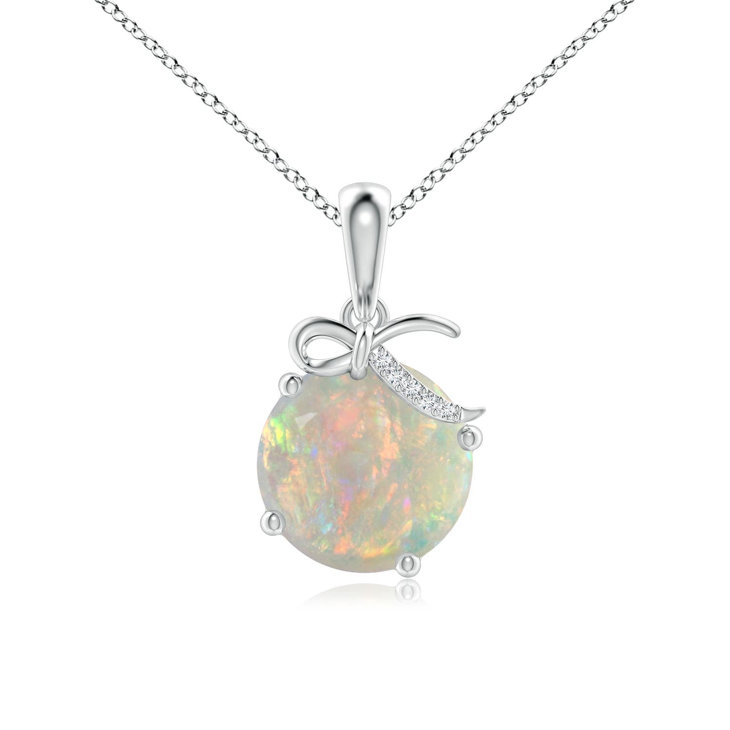 4 MM Opal Scorpio Constellation Medallion Pendant in 14K Yellow Gold