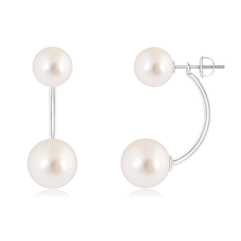 South Sea Pearl Front Back Stud Earrings