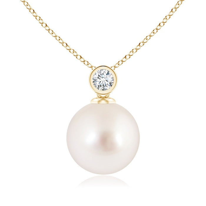 South Sea Pearl Pendant with Bezel-Set Diamond
