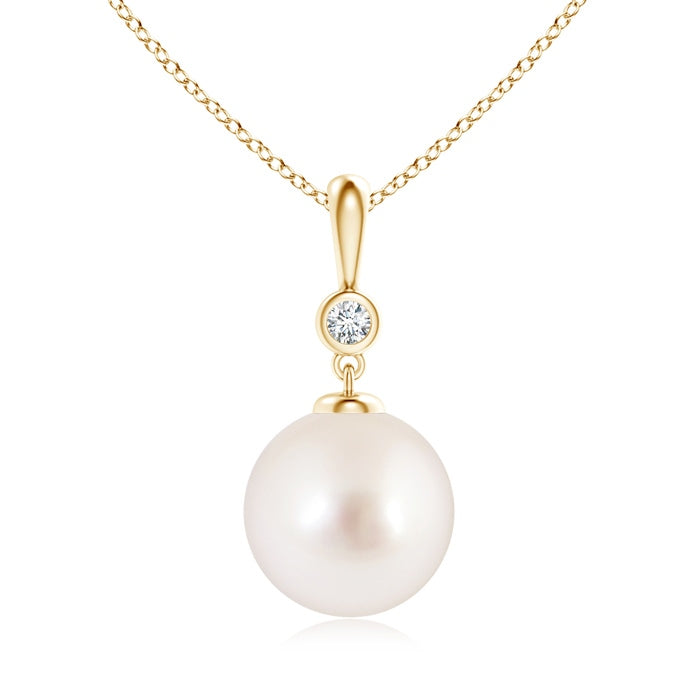 Classic South Sea Pearl Drop Pendant with Diamond