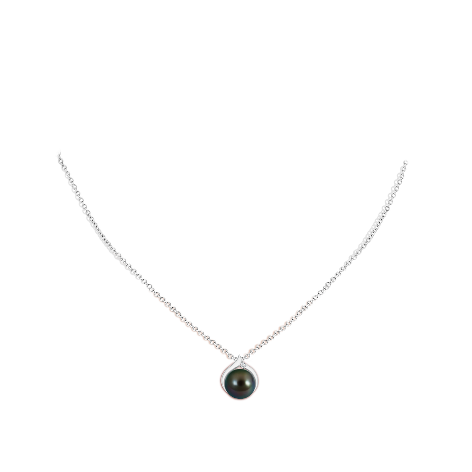 Tahitian Pearl Solitaire Pendant with Diamond