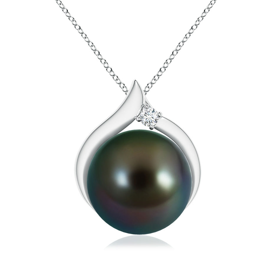 Tahitian Pearl Solitaire Pendant with Diamond