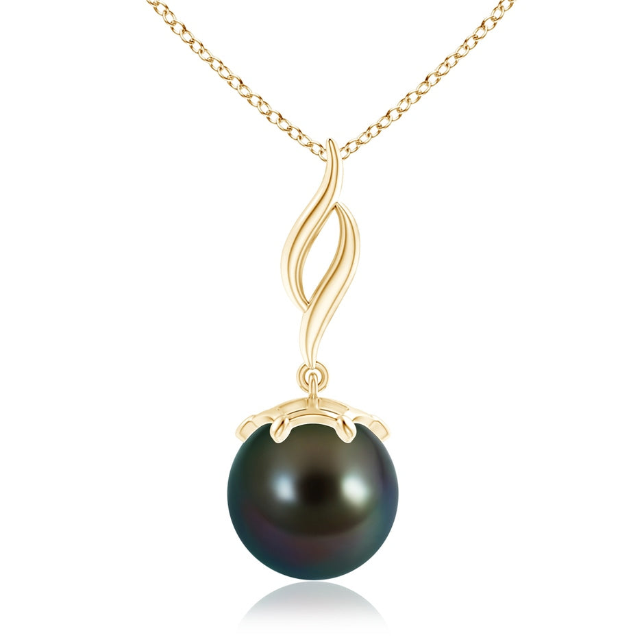 Solitaire Tahitian Pearl Flame Drop Pendant