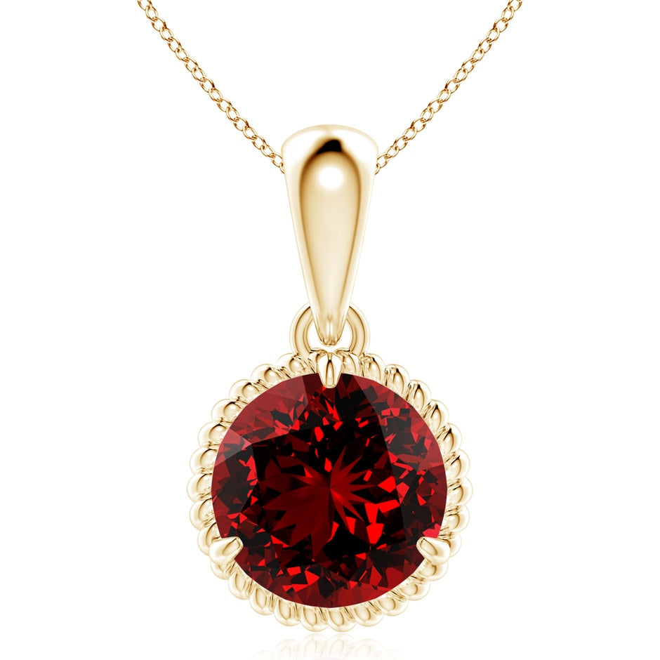 Lab-Grown Rope-Framed Claw-Set Ruby Solitaire Pendant