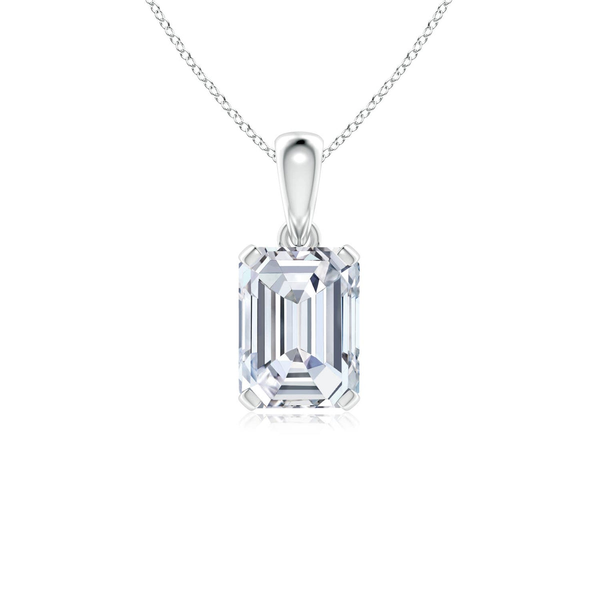 3.85 CTW Lab-Grown Flat Prong-Set Diamond Cross Pendant in 14K White Gold