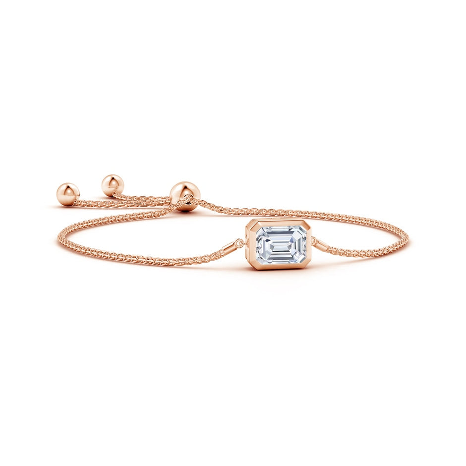 Lab-Grown Horizontally Set Emerald-Cut Diamond Bolo Bracelet
