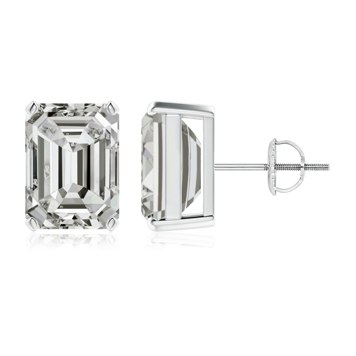 6.8 CTW Classic Emerald-Cut Blue Sapphire Solitaire Stud Earrings in Platinum