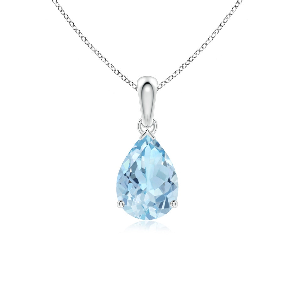 Pear-Shaped Aquamarine Solitaire Pendant