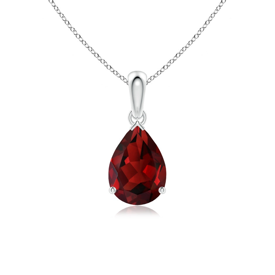 Pear-Shaped Garnet Solitaire Pendant