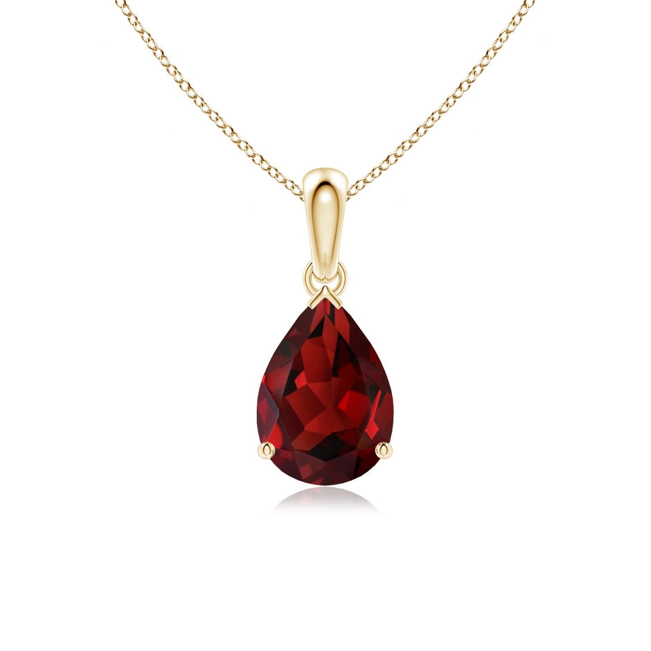 Pear-Shaped Garnet Solitaire Pendant