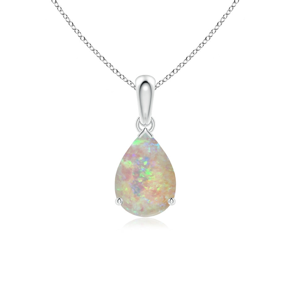 Prong-Set Pear Opal Solitaire Pendant